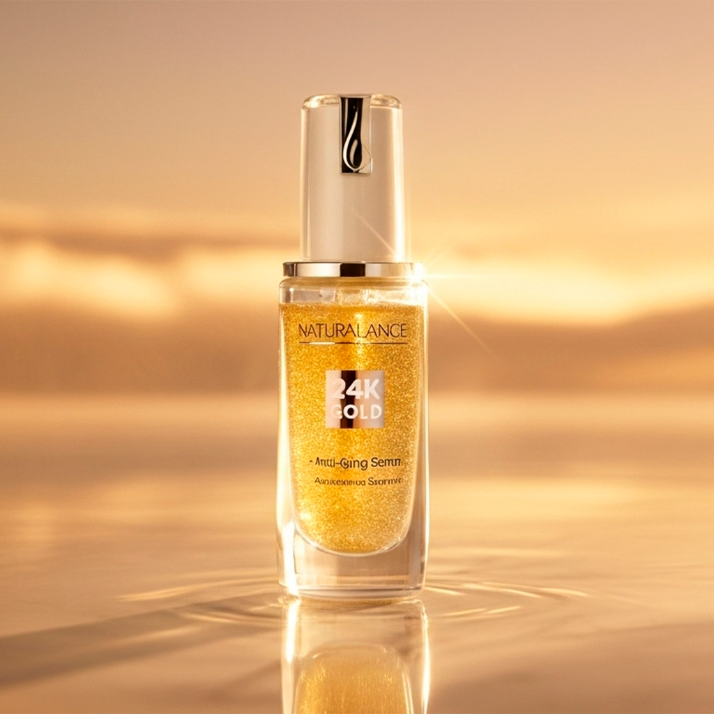Naturalance 24K Gold Anti-Aging Serum – Luxuriöse Hautpflege mit Gold, Hyaluron &amp; Kollagen