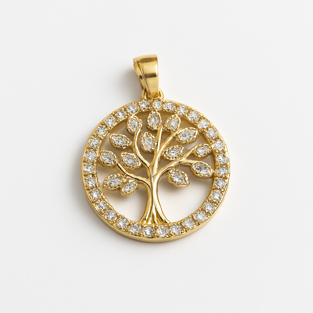 Lebensbaum Anhänger Gold