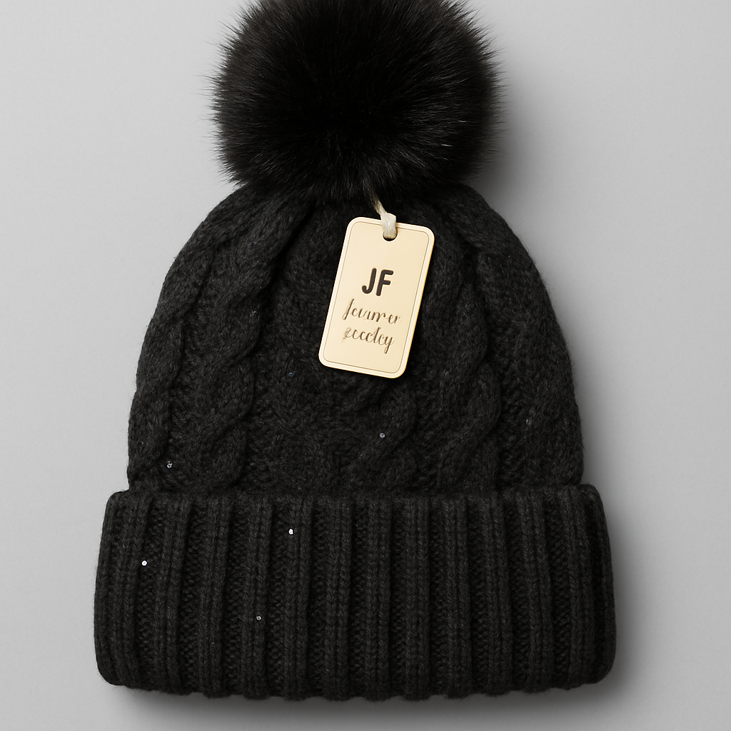 Gefütterte Glitzer Mütze