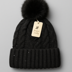 Gefütterte Glitzer Mütze