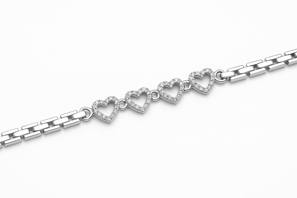 Herz Armband Glitzer