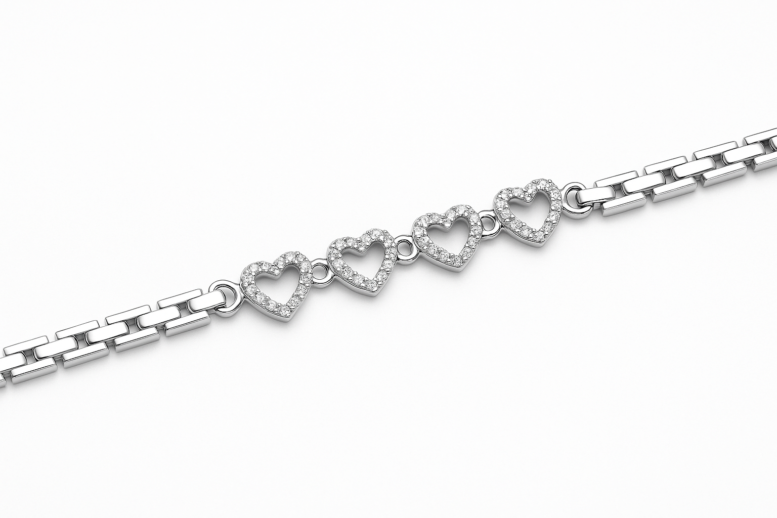 Herz Armband Glitzer