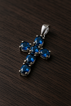 Kreuz Anhänger Meeresblau