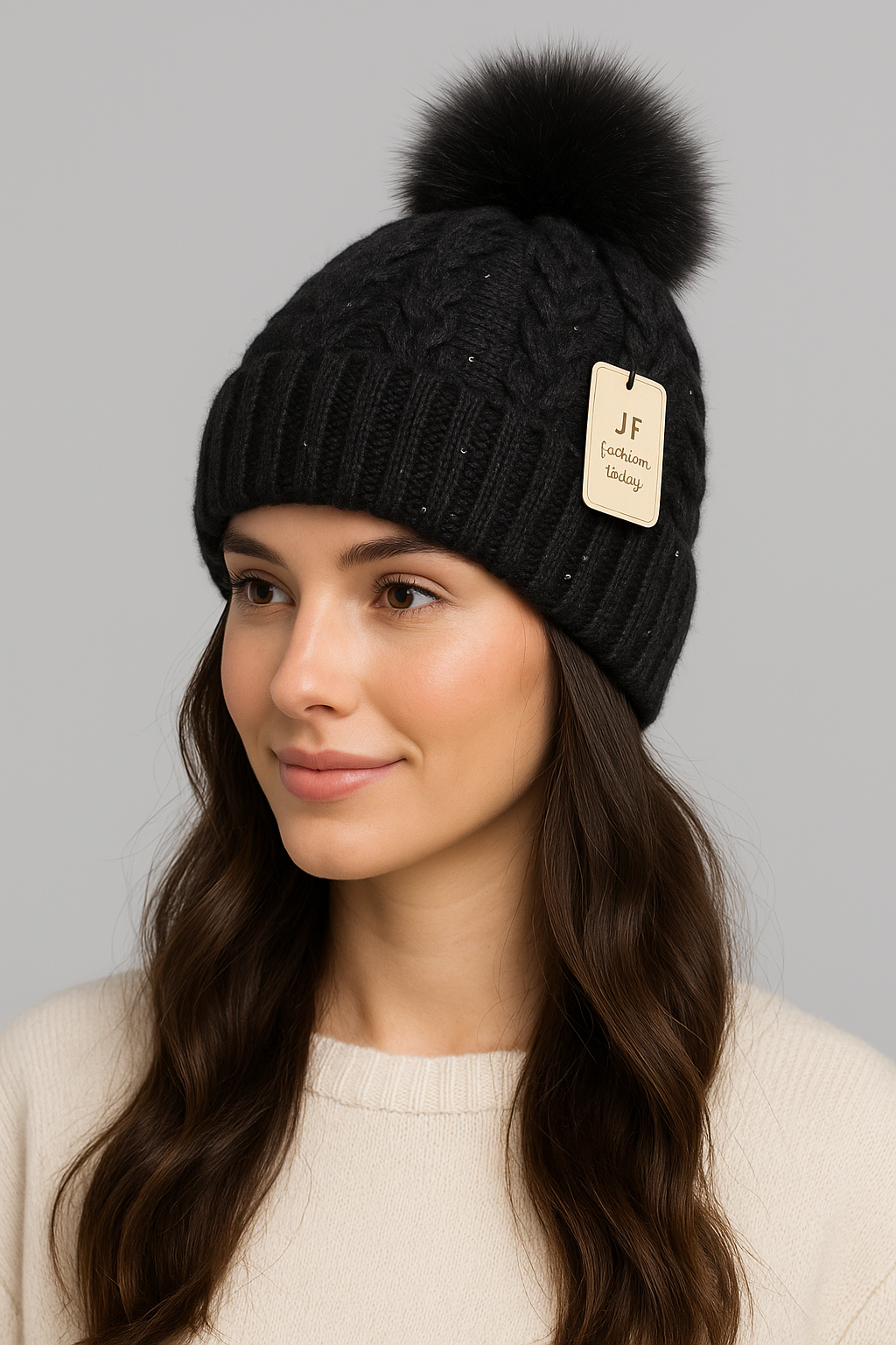 Gefütterte Glitzer Mütze