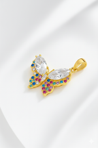 Schmetterling Anhänger – 14K vergoldet mit bunten Zirkonia-Steinen