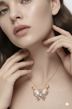 Schmetterling Anhänger – 14K vergoldet mit bunten Zirkonia-Steinen